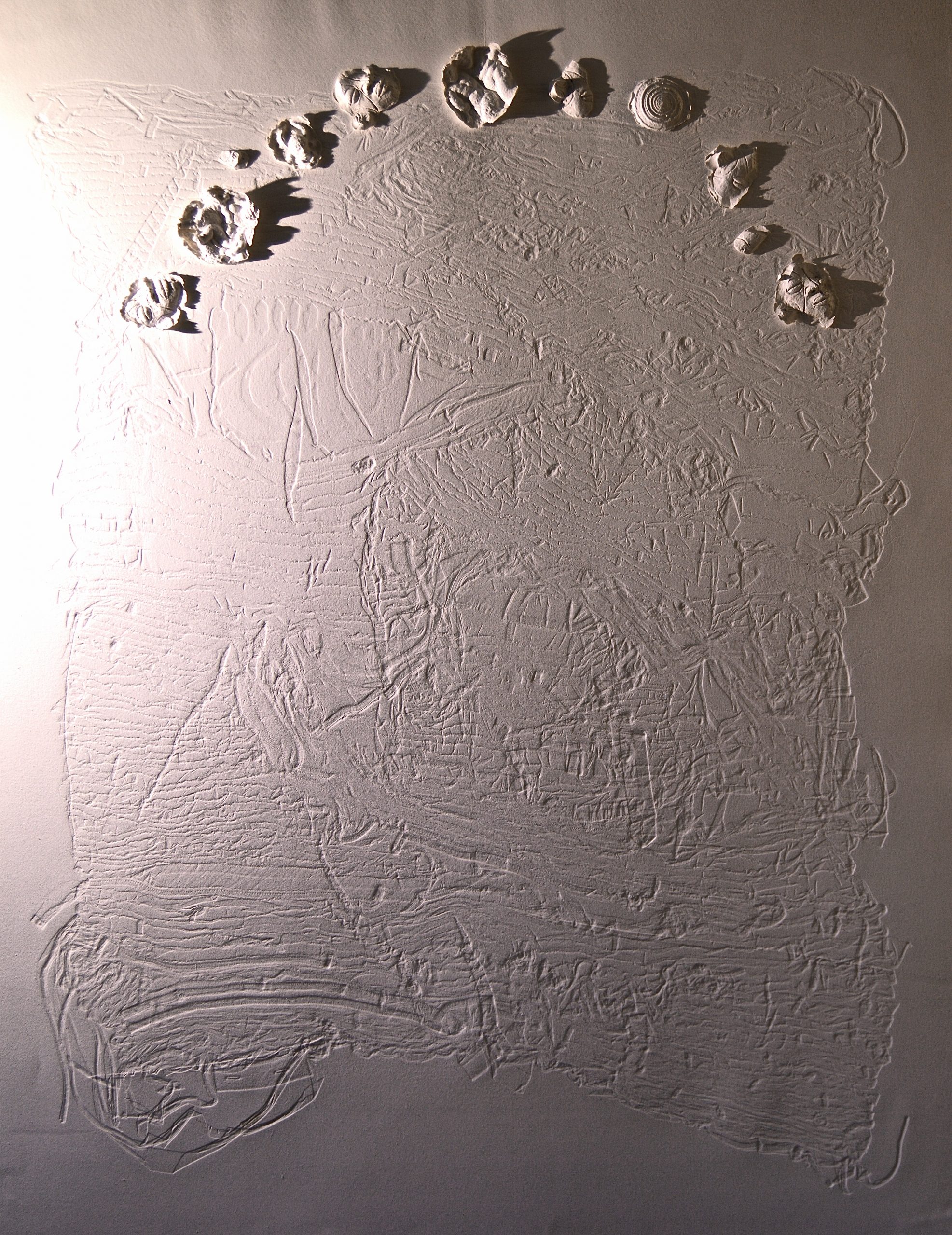 Land Memory I
110cm x 160cm
Embossing and paper sculptures