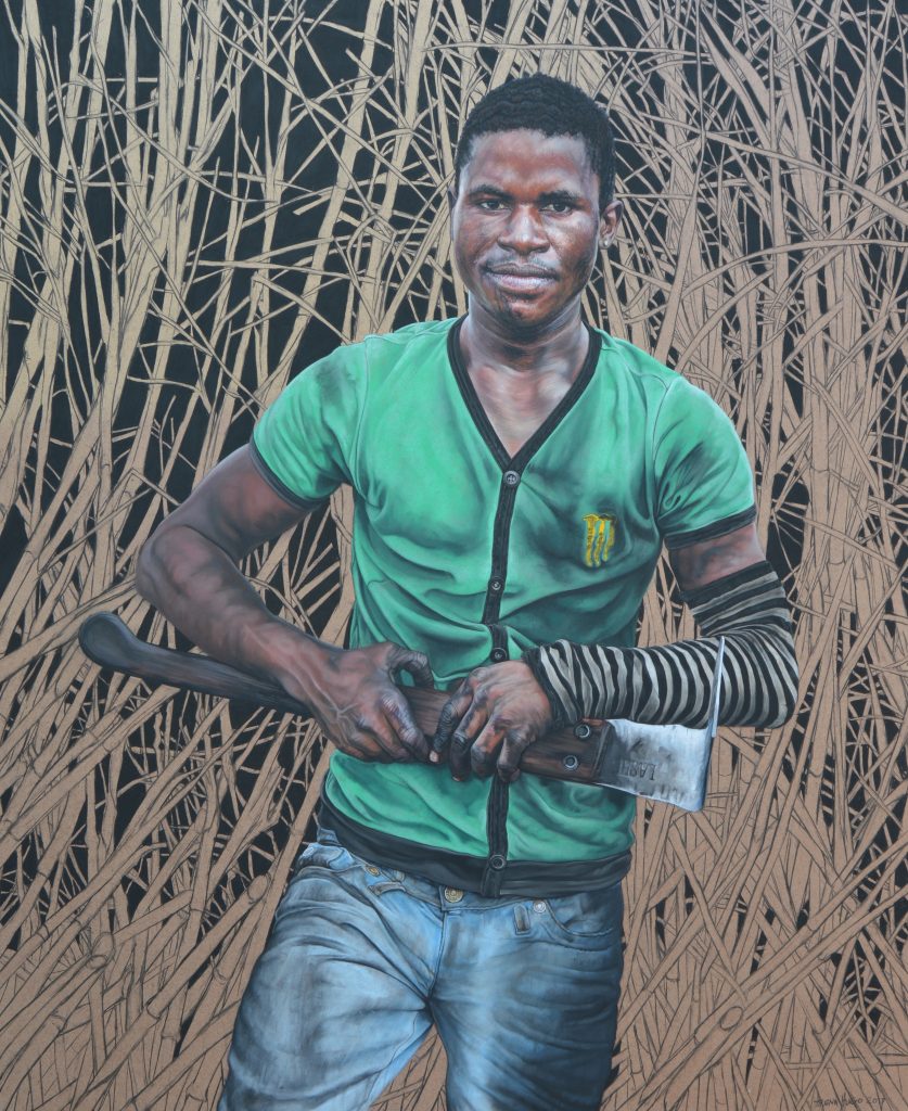 Plantation Worker III, 122cm x 100cm, pastel and charcoal on board