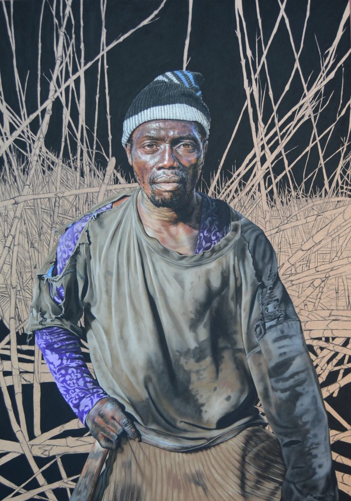 Man II, 122cm x 85cm, pastel and charcoal on board
