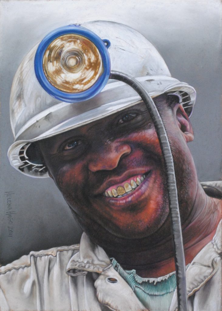 Friendly Miner I, 35cm x 25cm, pastel on board