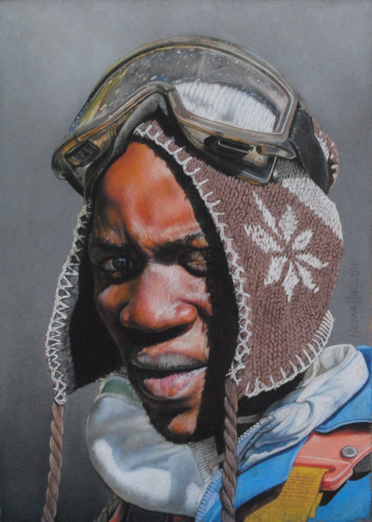 Grass Cutter, 35cm x 25cm, pastel on board