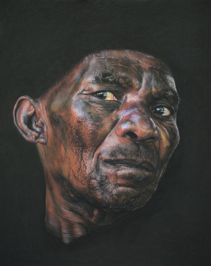 Ngoanang William Matseba,  9 April 1950 - 19 May 2021, 75cm x 60cm, pastel on board
