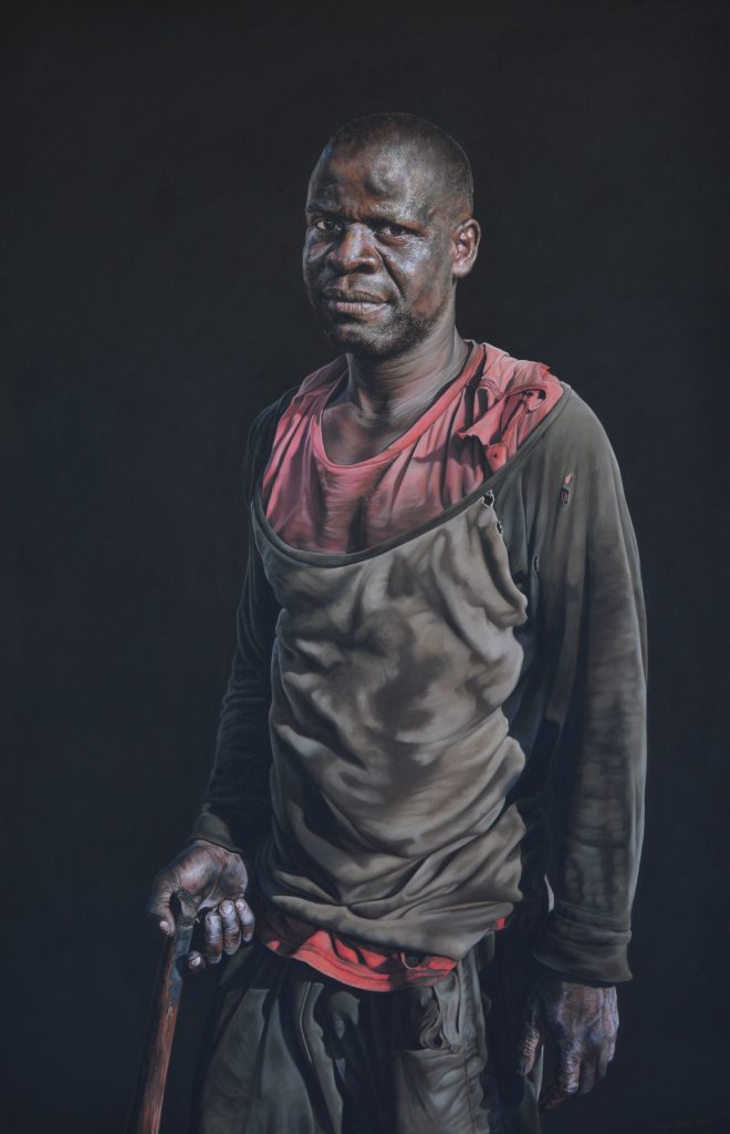 Plantation Worker, 122cm x 80cm, pastel on board